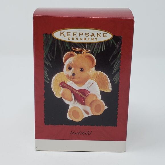 1995 Hallmark Godchild Handcrafted Keepsake Holiday Christmas Ornament. - Picture 1 of 7